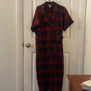 Collectif red plaid dress